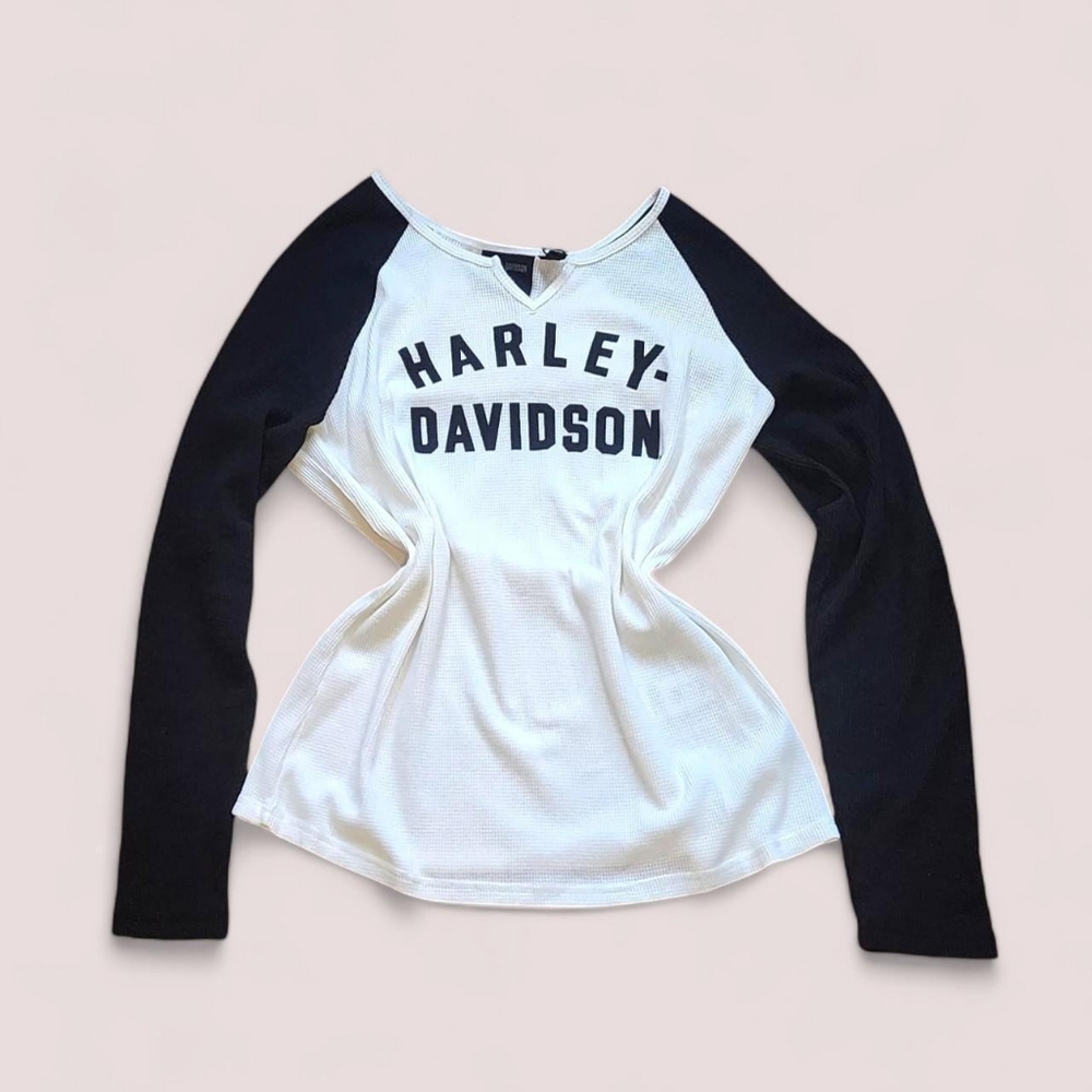Harley Davidson waffle knit top